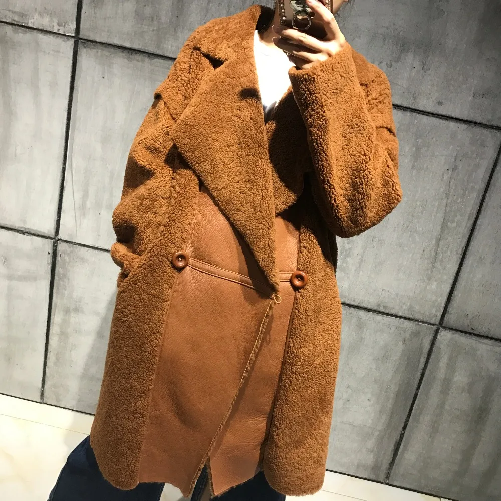 

ladies suede leather coat women shearling coat