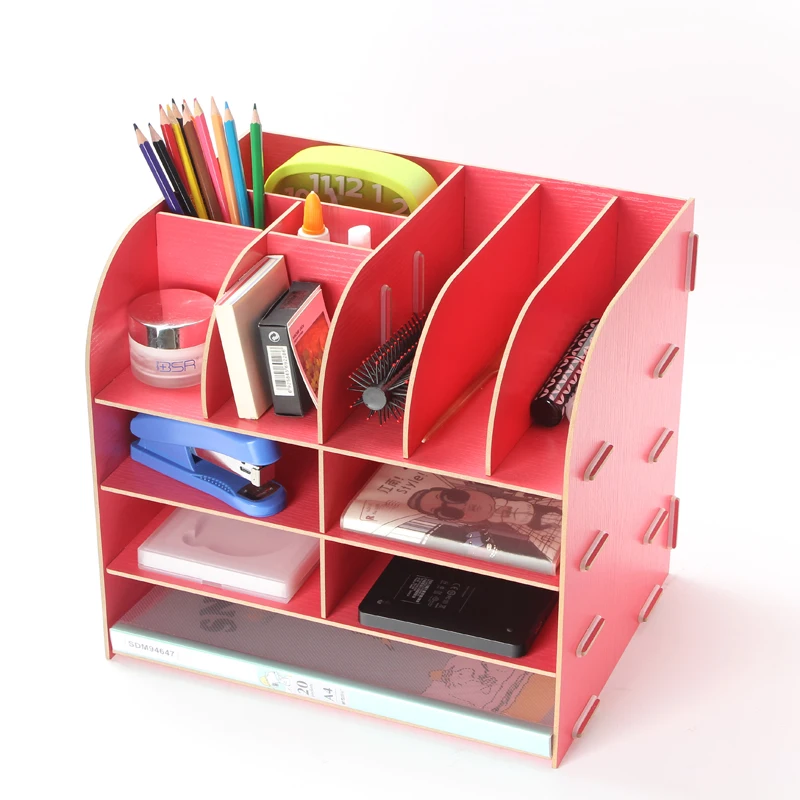 Fashion Japanese and Korean Style wood board storage box Stationery Makeup Cosmetic Desk