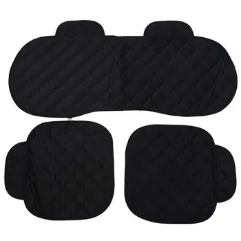 

1 sets of 3pcs Vehicle Front Rear Seat Cover Silk Velvet Protective Mat Decor Universal black