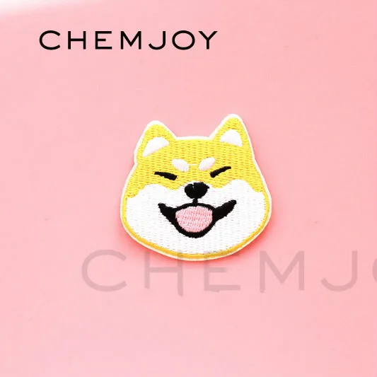 

Cute Happy Dog Embroidered Appliques Iron on Patches for Clothing Stickers for Kids Children Clothes Jacket Badges Hippie Patch
