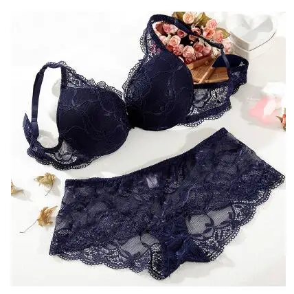Moda fina gruesa ropa interior femenina encaje sexy pequeño ajustable de Sujetador push up sexy conjunto de lencería con encaje|push bra set|push up bra setbra set - AliExpress