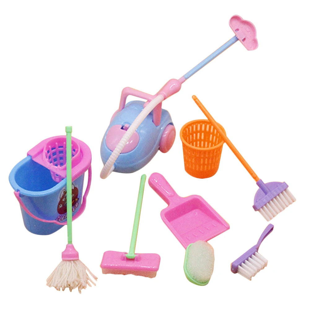 Gifts Housekeeping Bucket Mop Pretend Toys Kit Cleaning Tools Kids Play Colorful
