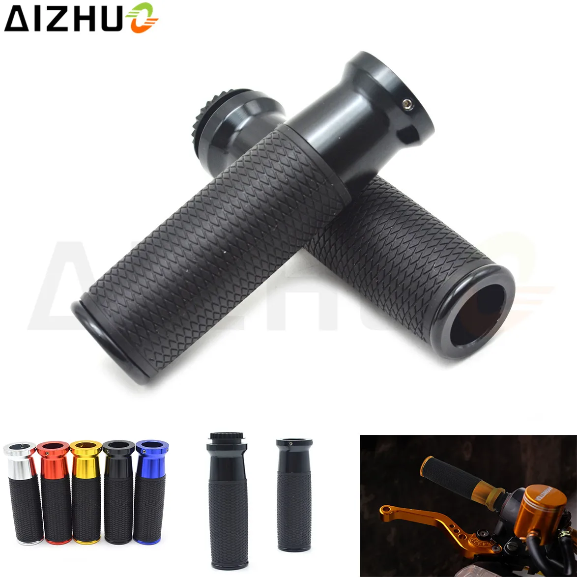5 Color 7/8" 22mm Motorcycle Handle Grip Universal Handlebar Grips CNC Aluminum For Kawasaki Versys 650 1000 Z750 ER6N ER-6F