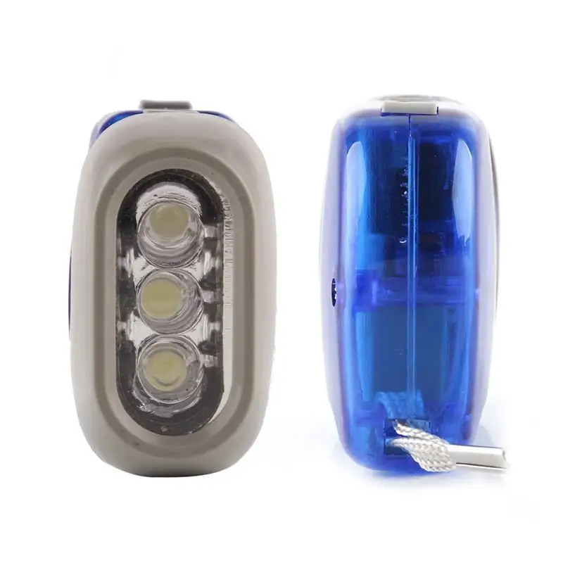  3LED Hand Press Camping Rechargeable Flashlight Torches Energy-saving Light Dynamo Night Light Outd - 1000006220797