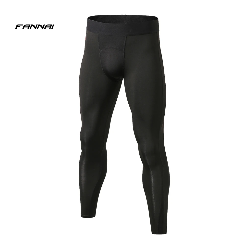 Новые мужские колготки леггинсы, узкие брюки спортивная одежда быстросохнущая одежда Дышащие компрессионные фитнес спортивные брюки мужские брюки - Цвет: Black