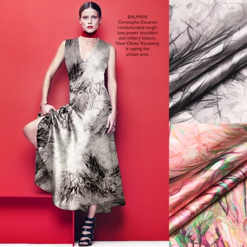 

jenny silk double printing silk fabric silk cloth LB stretch satin skirt dress material [long] rushes