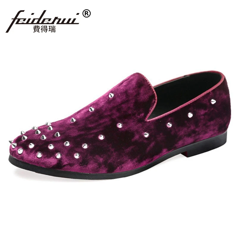

Big Size 37-48 Fashion Flock Men's Studded Casual Loafers Designer Round Toe Slip on Spiked Comfortable Man Moccasin Shoes CMS22