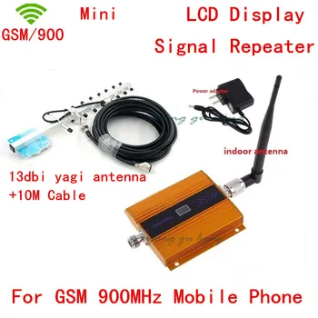 

Hot Selling Full Set LCD Display !!! 900MHz Signal Booster / GSM Signal Repeater with Yagi Antenna + Cable + indoor antenna