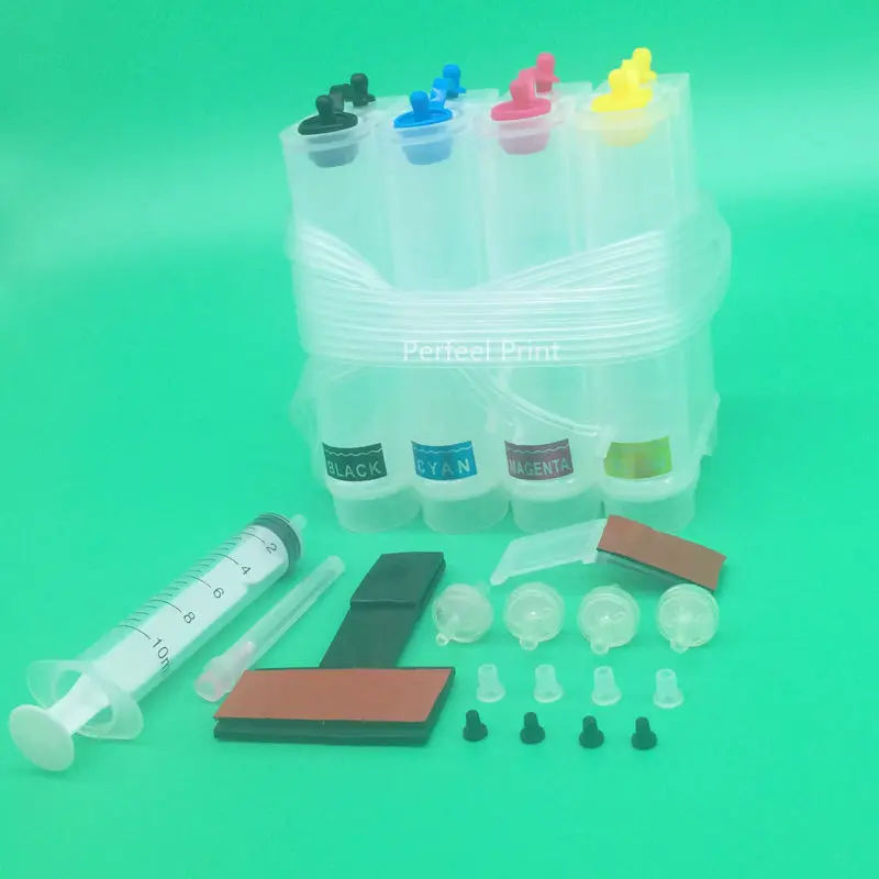 캐논 HP 엡손 브라더 잉크젯 프린터용 잉크 없는 범용 CISS 탱크, 4 색 DIY, 공통 액세서리 포함