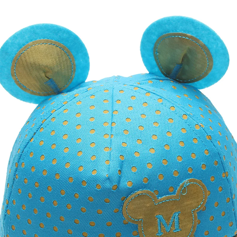 New Baby Caps Mouse Cotton Girls Boys Cap M Baseball Sun Hat With Ear Spring Summer Baby Hats For Boy Girl 2017 Baby Accessories (3)
