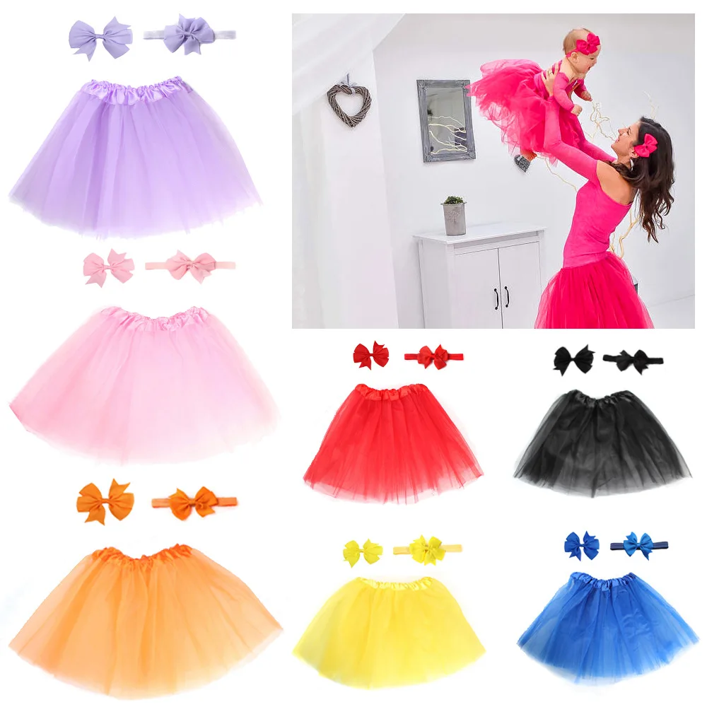 Best Price Tutu-Skirt Hair-Clip-Sets Photography-Props Tulle Birthday-Gift Newborn Headband 13-Colors 9jLGArGQ