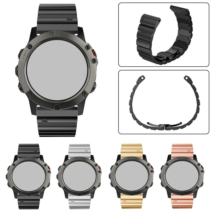 26 мм ремешок из нержавеющей стали для часов Garmin Fenix 5X Plus Fenix 3 HR спуск Mk1 Quatix 3 Tactix Bravo D2 Charlie ремешок для часов
