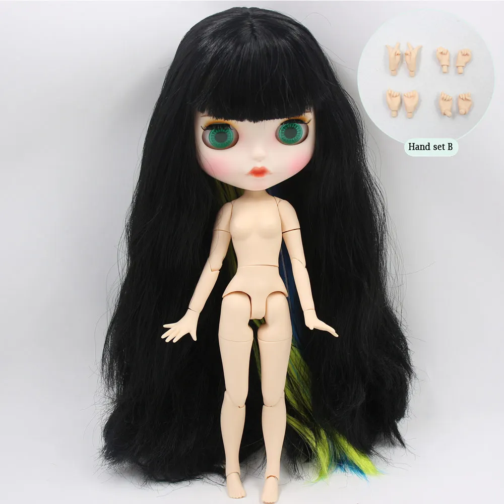 ICY Nude Blyth Custom Doll No. BL0623 темно-коричневые волосы 1/6 bjd, pullip, licca, jerryberry - Цвет: A doll with hand B
