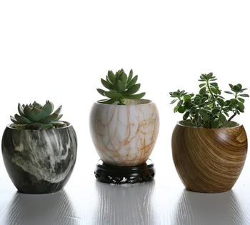 

Creative Pot with Multi-flesh Flower Pot Creative Ceramic Circular Porous Pot with Stone-like Patterns Simple Personality Pot