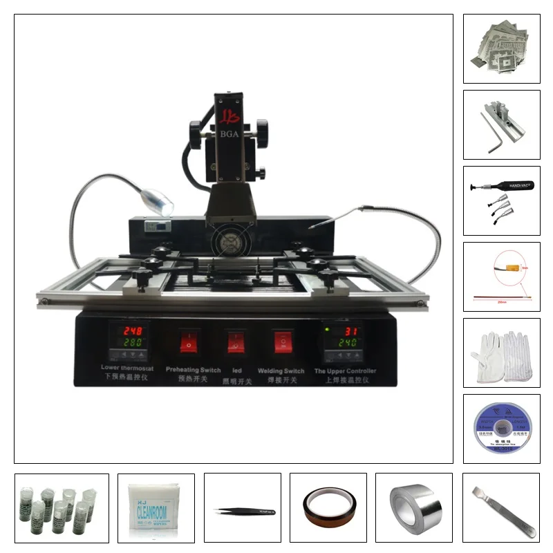 Infrared BGA rework station M770 welding machine with 119pcs directly heating stencil