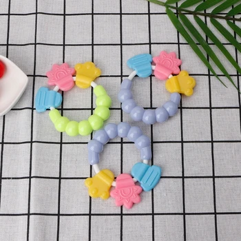 

HBB Baby Kid Toddler Teether Molar Rod Chew Toy Silicone Handbell Jingle Design