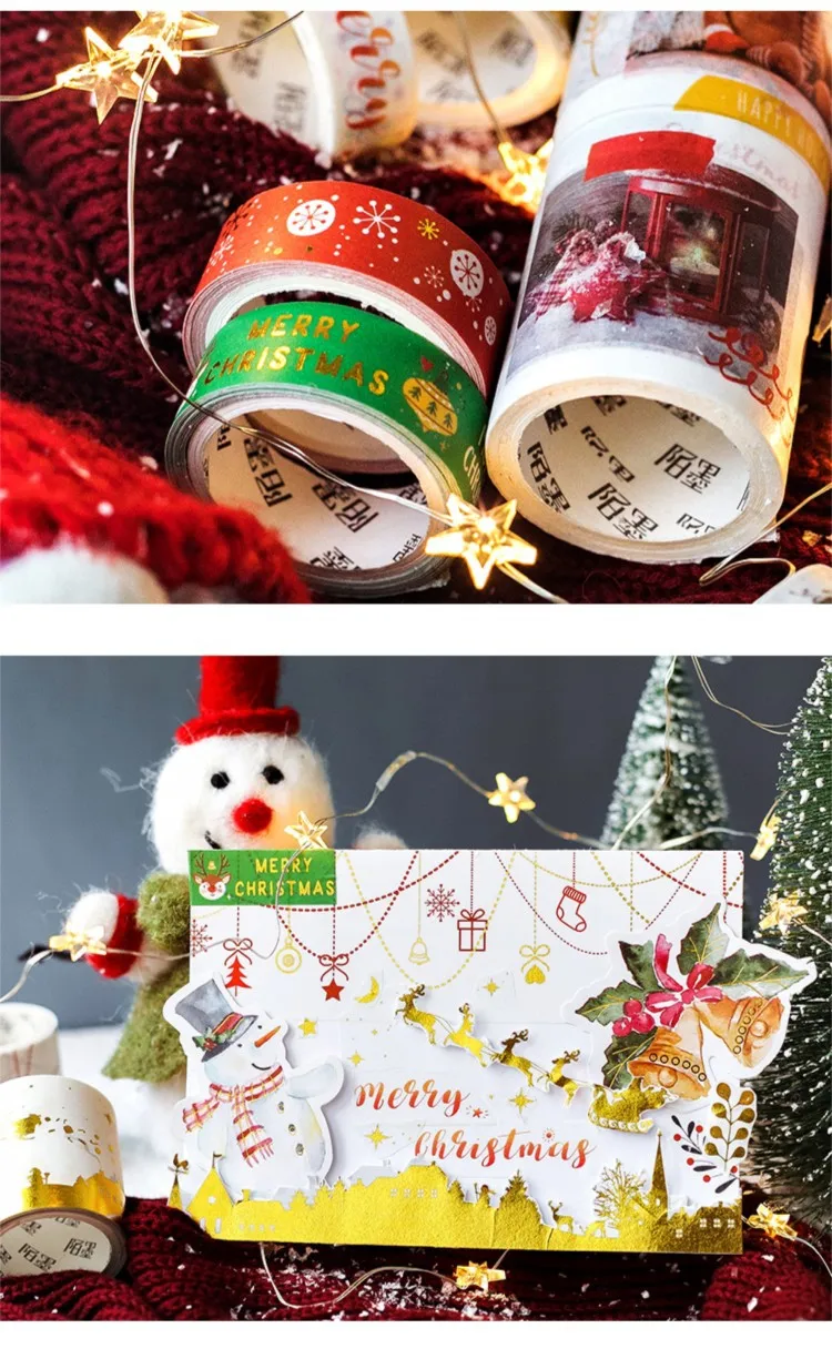 Детский наряд для рождественского карнавала или золочение лента для декорации Washi клейкая лента DIY Скрапбукинг Стикеры этикетка Маскировка для ремесла лента