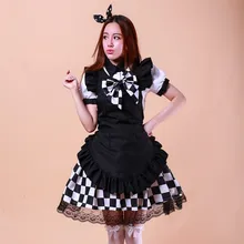 Fantasía Anime Cosplay Traje de Mucama Haiyore! nyaruko-san Negro Blanco Maid Set Incluyendo Top + Skirt + Arco + Delantal