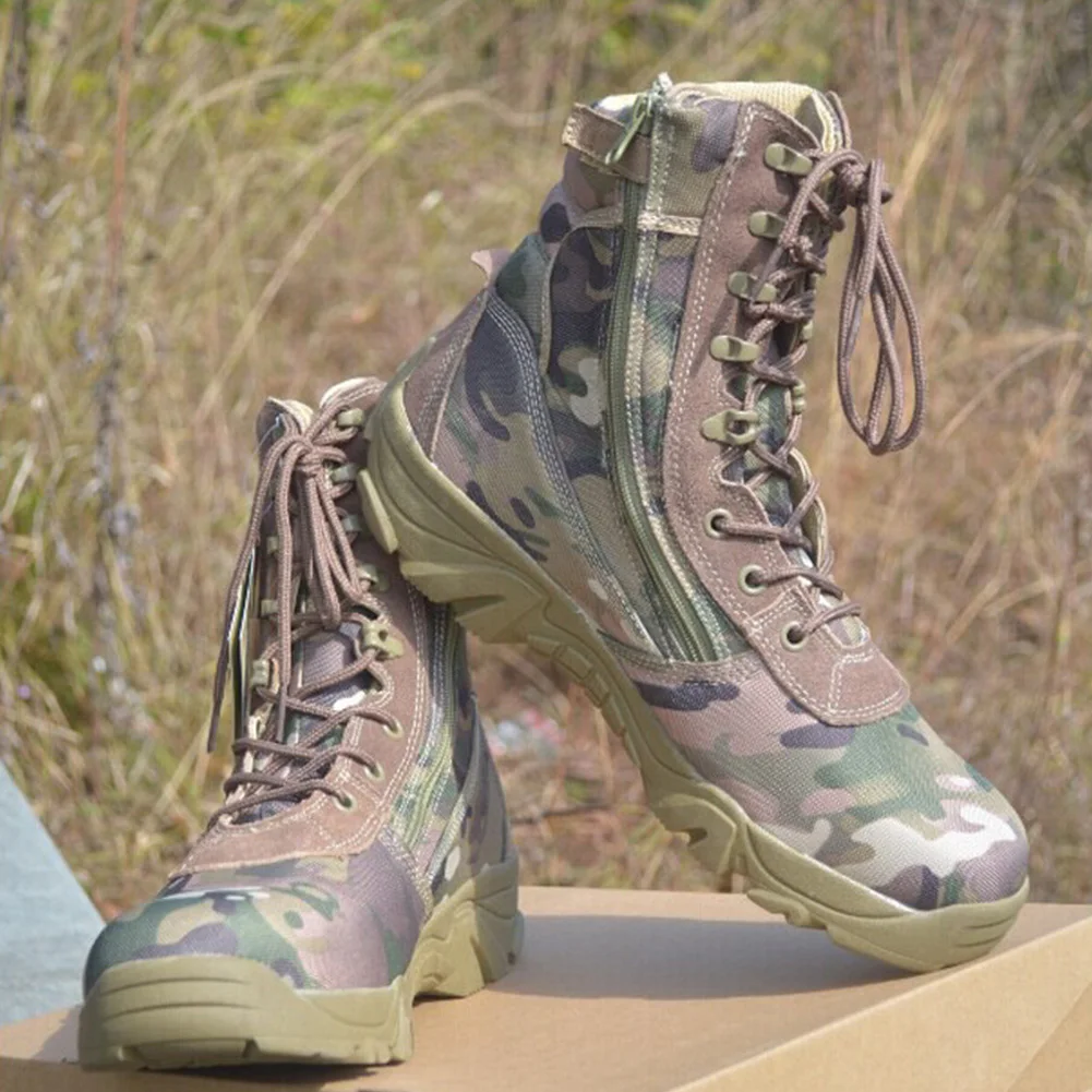 

Men Military ankle boots desert army hiking patrol shoes camouflage