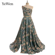 Модное платье на одно плечо, вечернее платье,, сексуальное, Vestidos De Fiesta De Noche, элегантные, вечерние, кружевные, длинные, вечерние платья YW029