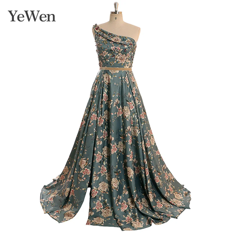 

Fashion One Shoulder Dress Evening Dress 2019 Sexy Vestidos De Fiesta De Noche Elegant Party Lace Long Evening Dresses YW029