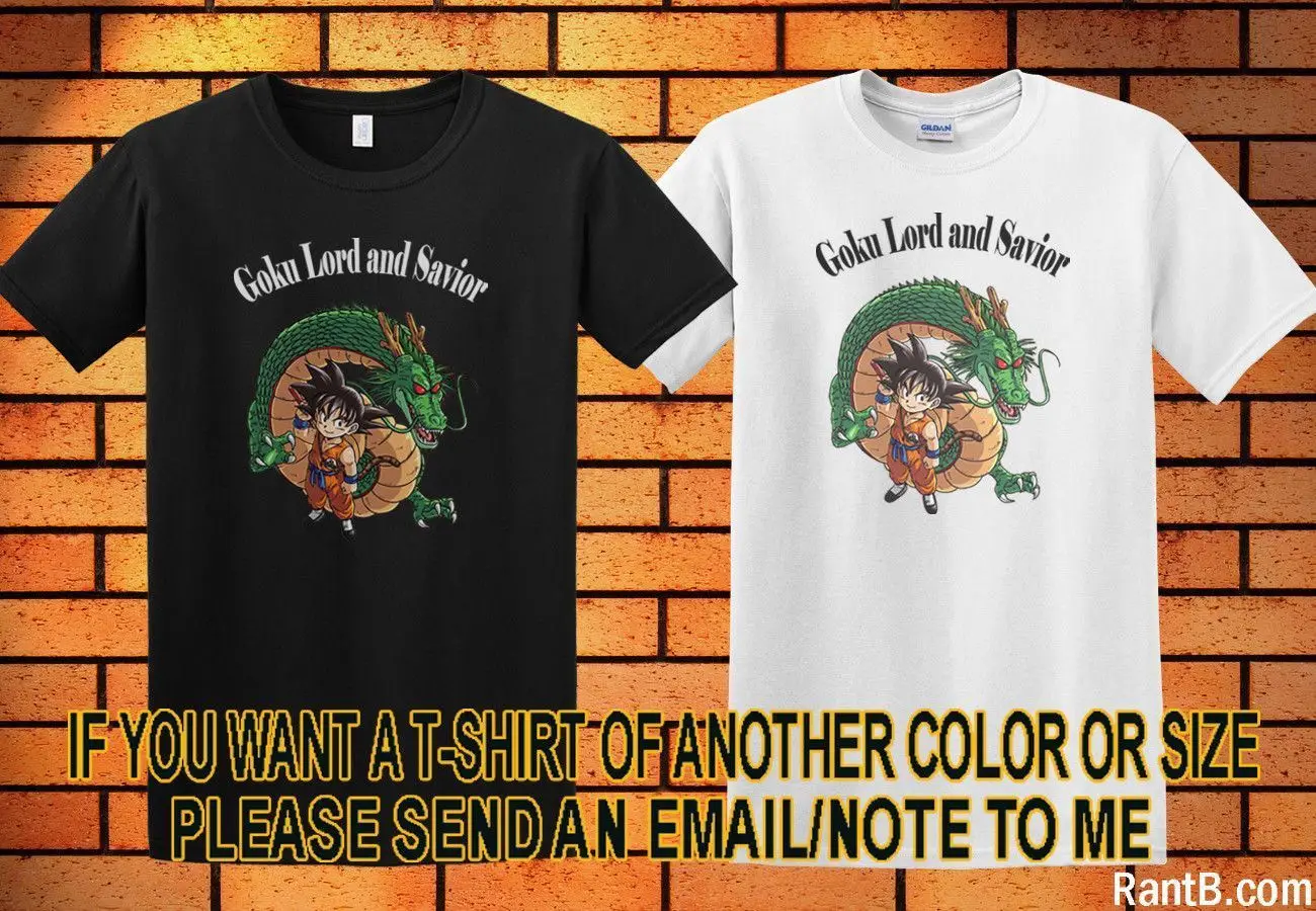 Новая забавная футболка из аниме Dragon Ball Z Goku Lord and Savior Размер S до 3XL 2 Бесплатная