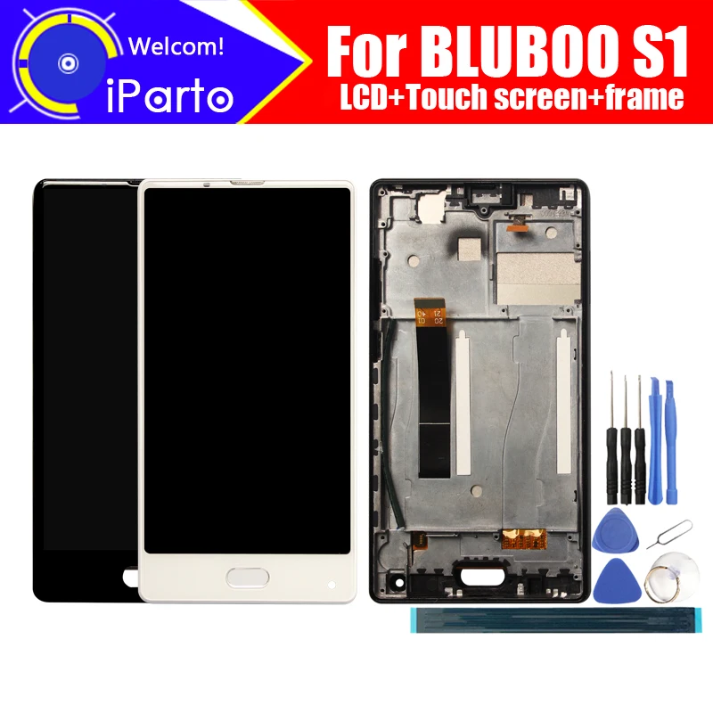 5 дюймов BLUBOO S1 ЖК дисплей + сенсорный экран дигитайзер рамка в сборе 100%