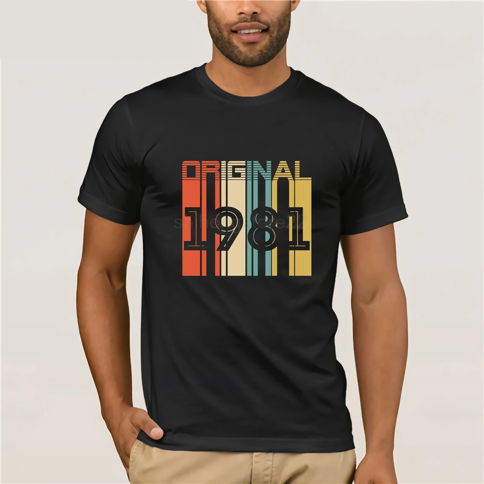 

Mens 1981 Birthday - Birthday gifts 1981 T-shirt Vintage Crew Neck Funny Tees Cotton Tops T Shirt