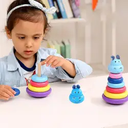 Детские для раннего обучения детей игрушка укладки гнездо обучения стек мультфильм Радуга Пирамида паззлы игрушечные лошадки