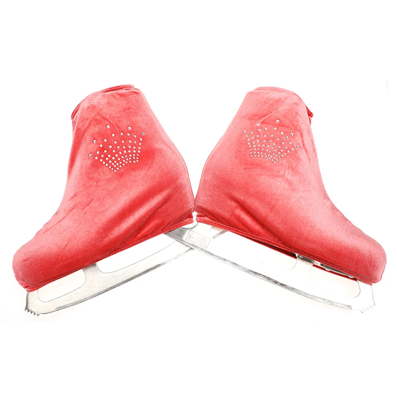 Nasinaya обувь для фигурного катания бархатная Крышка для детей взрослых защитные роликовые коньки аксессуары для катания на коньках блестящие стразы 23 - Цвет: rose hermosa