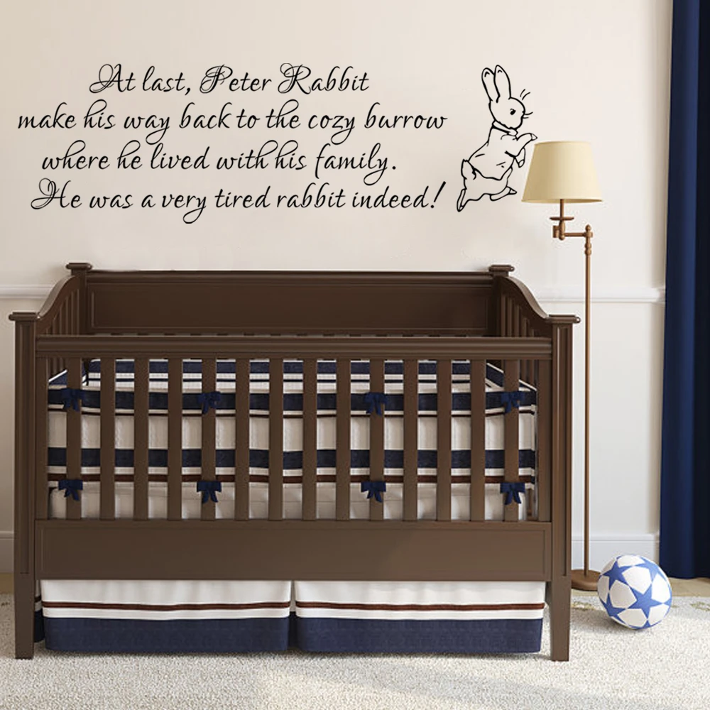 Peter Rabbit Wall Decal Baby Nursery Sticker Vinyl Lettering Bedroom Art Quote 35 6cm X 116 8cm Quotes Stickernursery Stickers Aliexpress Peter Rabbit Wall Decal Baby Nursery