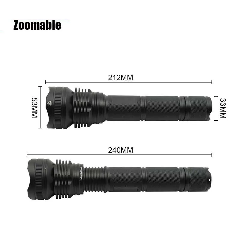 Goede XHP50 LED Militaire Zaklamp 5 Modi Tactische Zoom LED Zaklamp Leven Waterdichte Focusable Zelfverdediging Flash Light Voor Camping