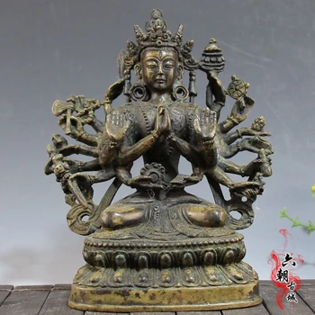 

Rare old Ming Dynasty bronze ornaments Buddha statue,Thousand hands Guanyin sculpture, best collection& adornment,Free shipping