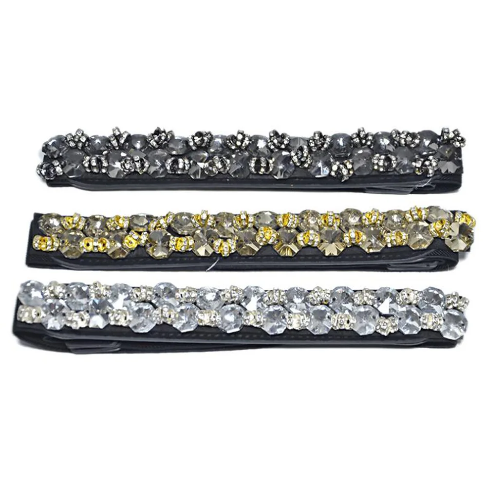 Cinturones de abalorios de cristal de lujo para mujer, corsé negro hecho a mano para mujer, cinturones elásticos, cinturón de con diamantes de imitación para mujer AliExpress Accesorios para