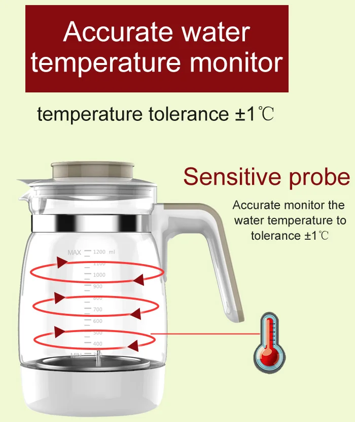 Электрический чайник детский умный молочный термостат постоянная температура водонагреватель стеклянный Электрический чайник