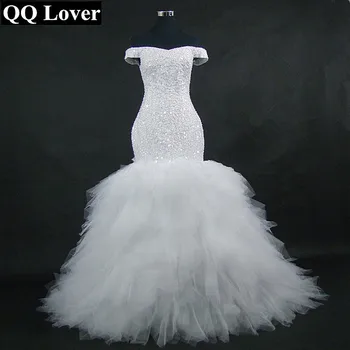 CALIENTE PROMO ❤️ QQ Lover-vestido de novia con hombros descubiertos, sirena, hecho a medida, de talla grande, africano, 2020 - discount item 26% OFF Bodas y eventos