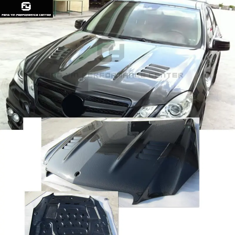 

W212 E300 Carbon Fiber Front Engine Hoods car engine bonnets For Mercedes-Benz W212 E350 lorinser style car body kit 10-13