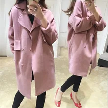 2016Autumn Winters New Women’s Fashion Temperament Woollen Cloth Coat zi Han Edition Type Loose Coat lapel Coat Big Yards Jacket
