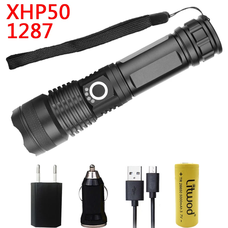 Litwod Z25 50000LM XLamp xhp70.2 самый мощный фонарик usb Zoom СВЕТОДИОДНЫЙ Фонарь xhp70 xhp50 18650 или 26650 перезаряжаемый аккумулятор - Испускаемый цвет: Option C