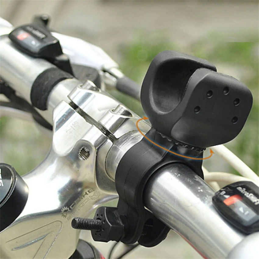 Outdoor Cycling Bicycle 360 Degree Rotary Bike Clip Bracket for Flashlight Torch Lamp Bicycle Front Light Support Lights Holder