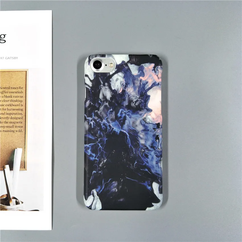 Pattern 2 Модный мраморный чехол с изображением Луны и карты для iPhone X, 8, 7, 7 Plus, чехол с масляной окраской, ультра тонкий жесткий чехол для телефона, чехол для iPhone 5, 5S, 6, 6 S, 6Plus - Цвет: Pattern 2