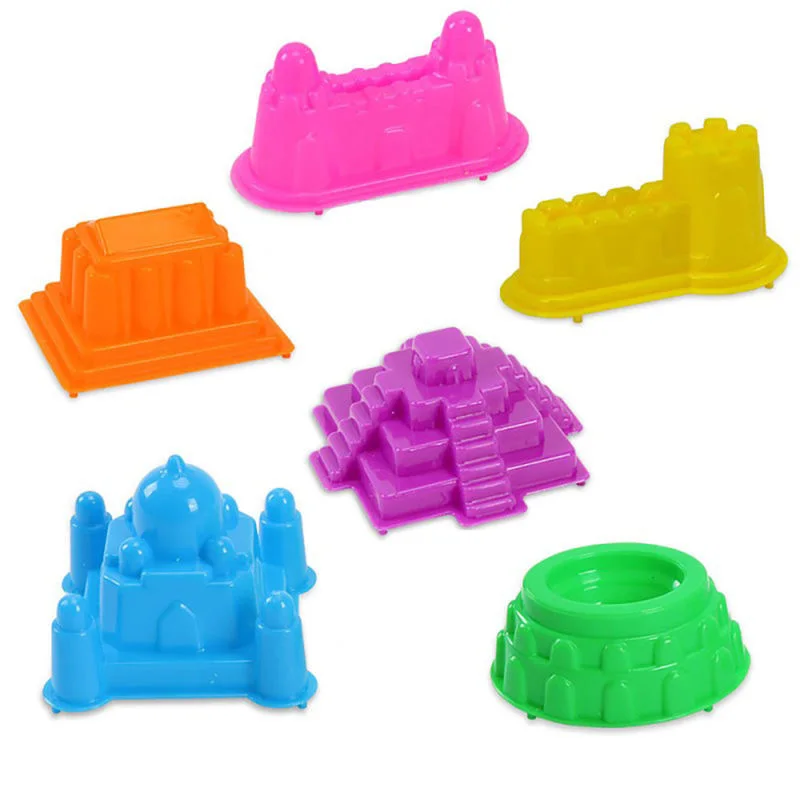 

6pcs/Set Motion Sand Castle Building Model Mold Play Dough Beach Fun Toys For Kids Children