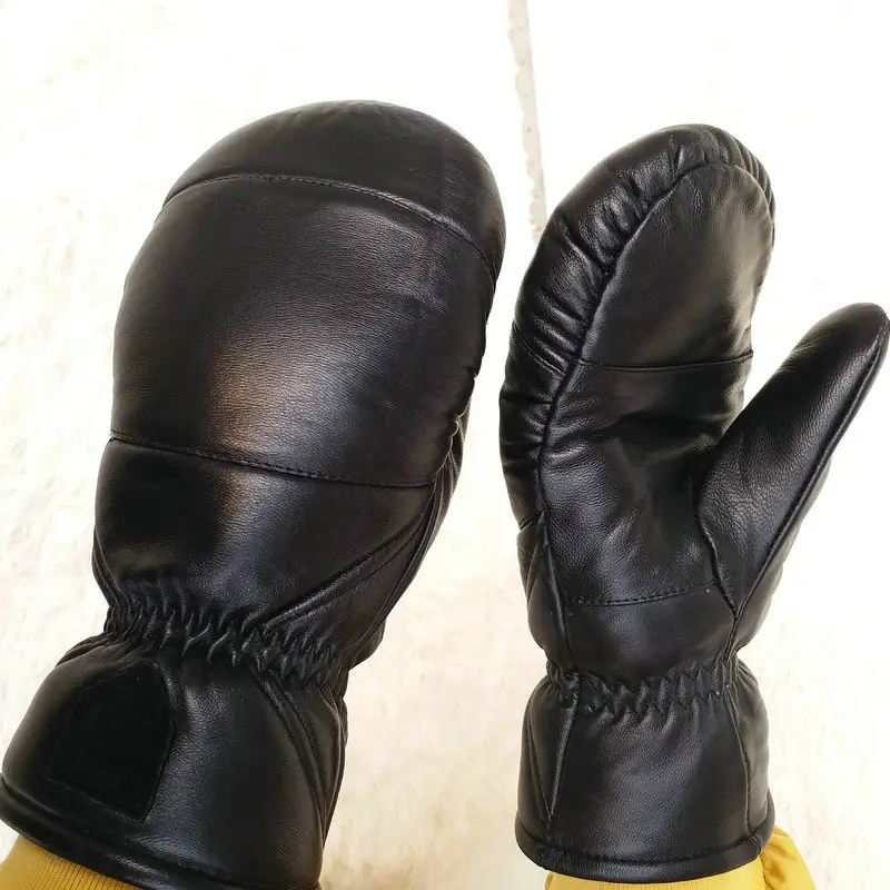 Women Leather gloves Sheepskin Boxing Gloves Bending Outdoor Thicken Warm Winter Gloves Double Warm Sport gloves Oversized size 