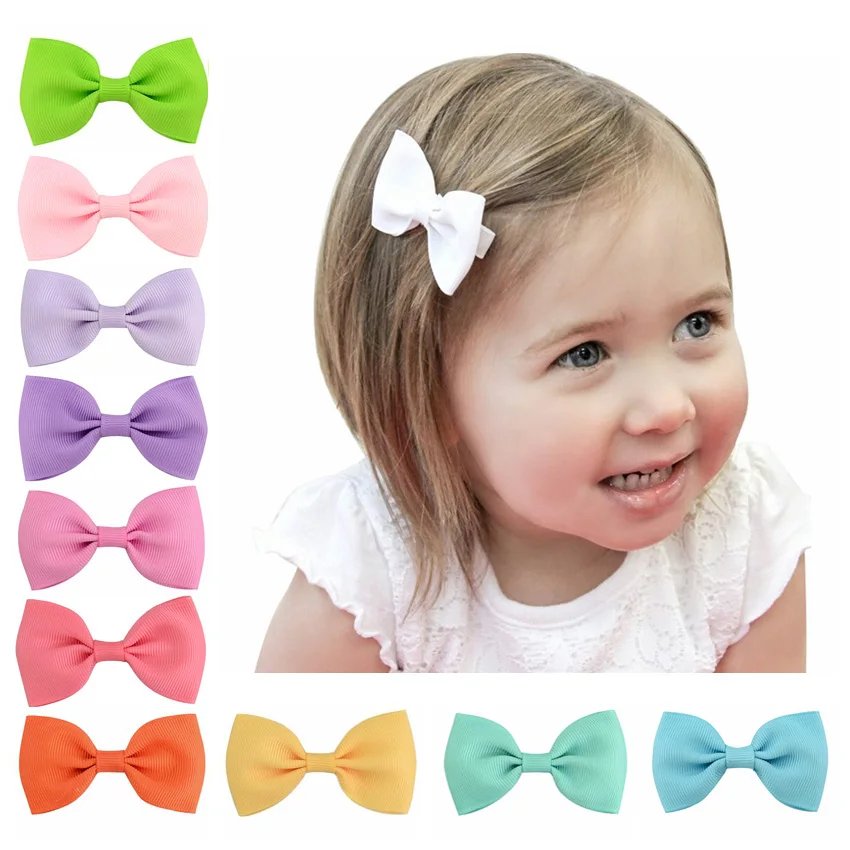 40pcs BABY KIDS GIRLS GROSGRAIN RIBBON BOW HAIR CLIP HAIRPIN ALIGATOR CLIPS
