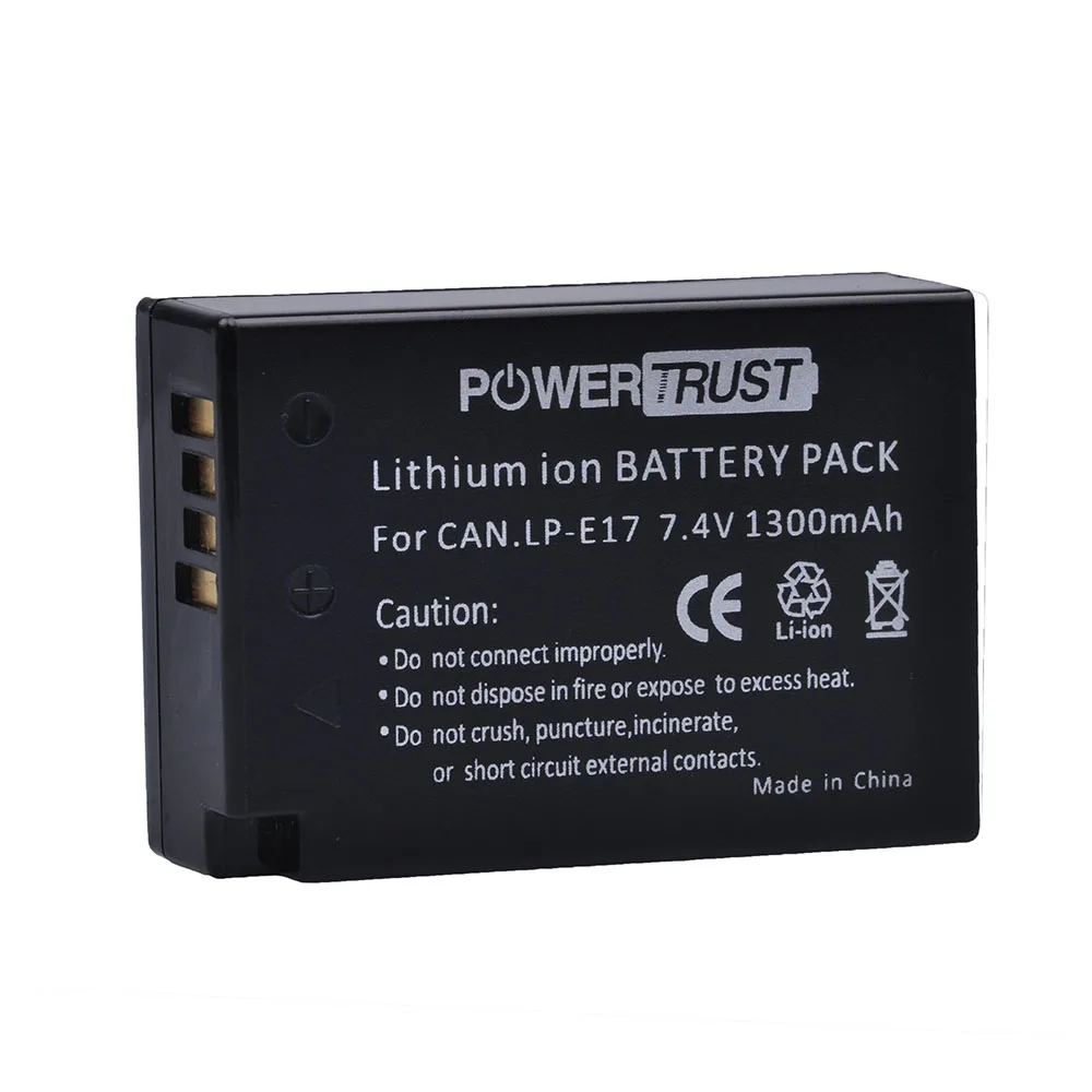Литий ионный аккумулятор PowerTrust 1 шт. 1300 мАч для Canon EOS M3 M5 750D 760D 800D T6i T6s 8000D Kiss X8i|battery