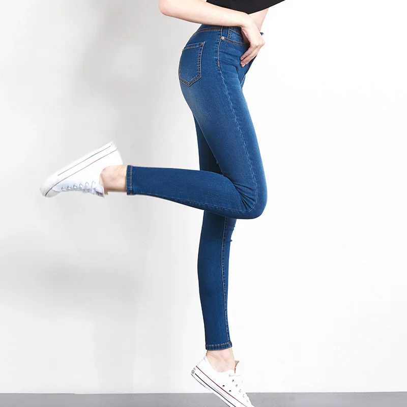 Jeans for Women mom Jeans High Waist Jeans Woman High Elastic plus size Stretch Jeans female washed denim skinny pencil pants