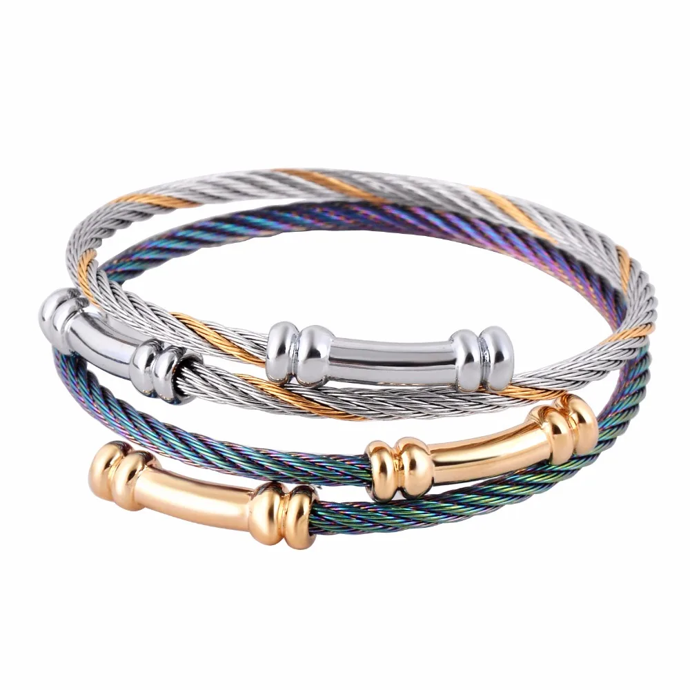 إمرأة مرونة تعديل الأزرق الزنك المقاوم للصدأ مجوهرات 2 لهجة تصفيح الملتوية كابل صفعة لؤلؤة الإسورة سوار إمرأة مرونة تعديل الأزرق الزنك المقاوم للصدأ مجوهرات 2 لهجة تصفيح الملتوية كابل صفعة لؤلؤة الإسورة سوار