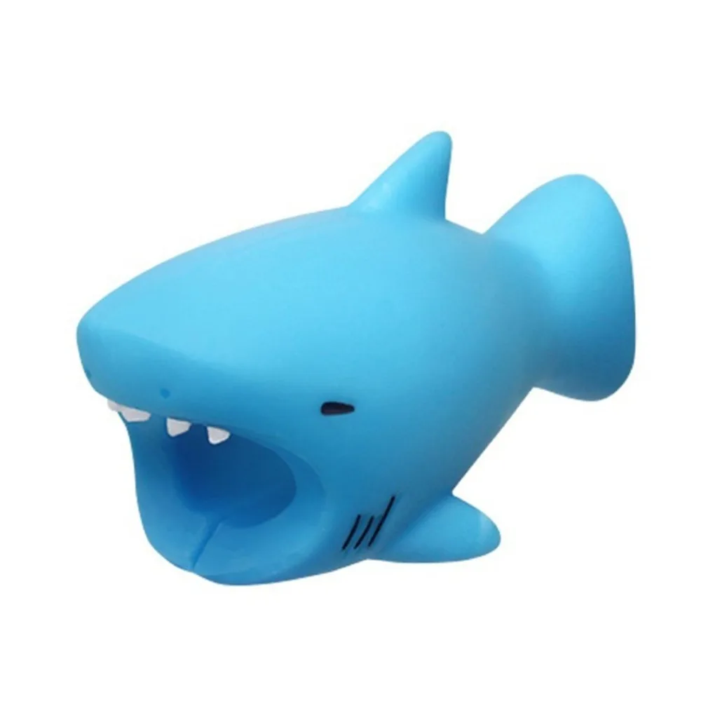 Shark Прекрасный мультфильм органайзер для кабеля зарядного устройства Защитный чехол Saver аксессуар намотки милые животные куклы модель забавная футболка для iPhone samsung - Цвет: Shark