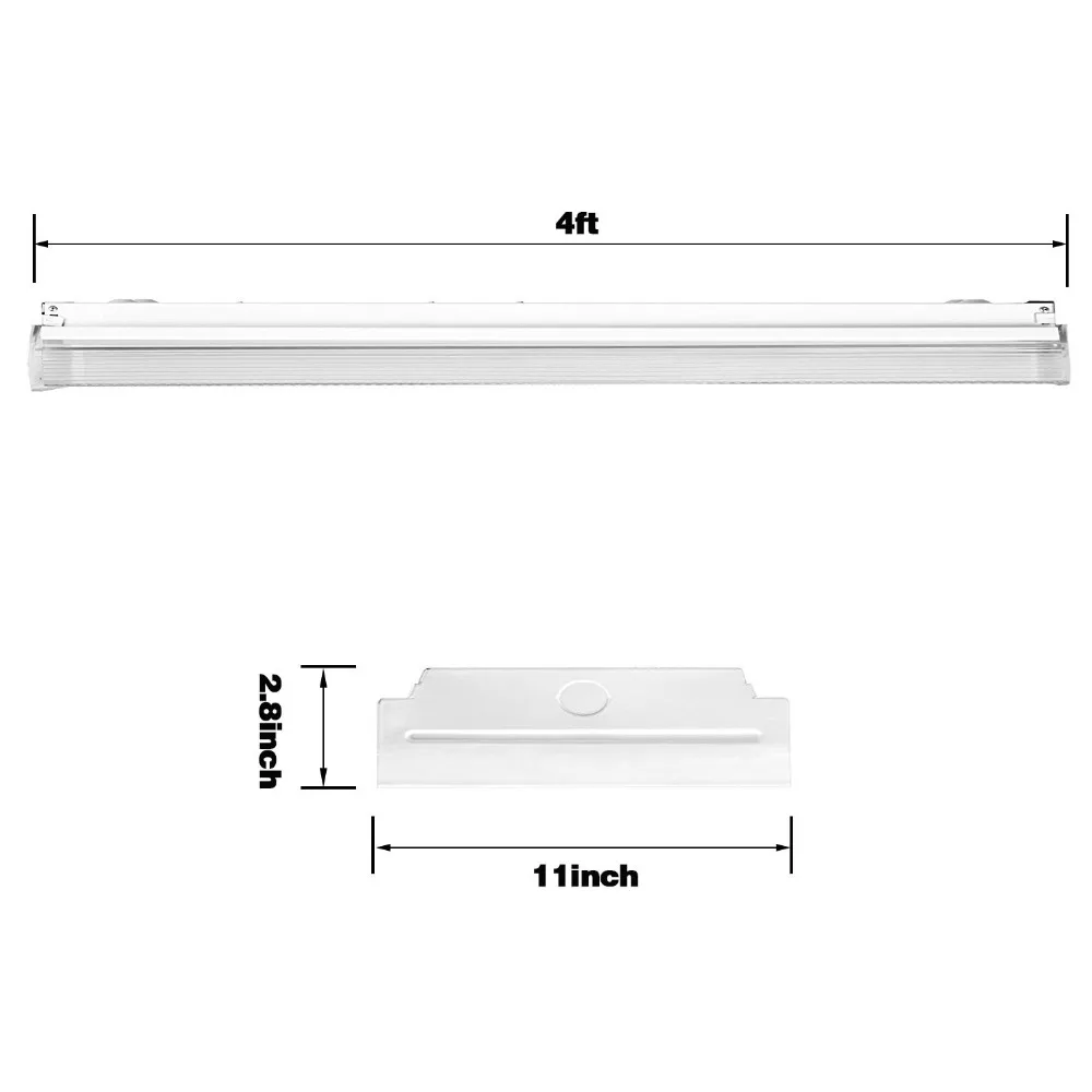 AntLux 72W LED Wraparound Light 4FT LED Office Lights Ceiling, 8000 Lumens, 4000K Neutral White, 4 Foot Flush Mount Wrap Lighting Fixture for Garage Workshop, Fluorescent Light Replacement (4)