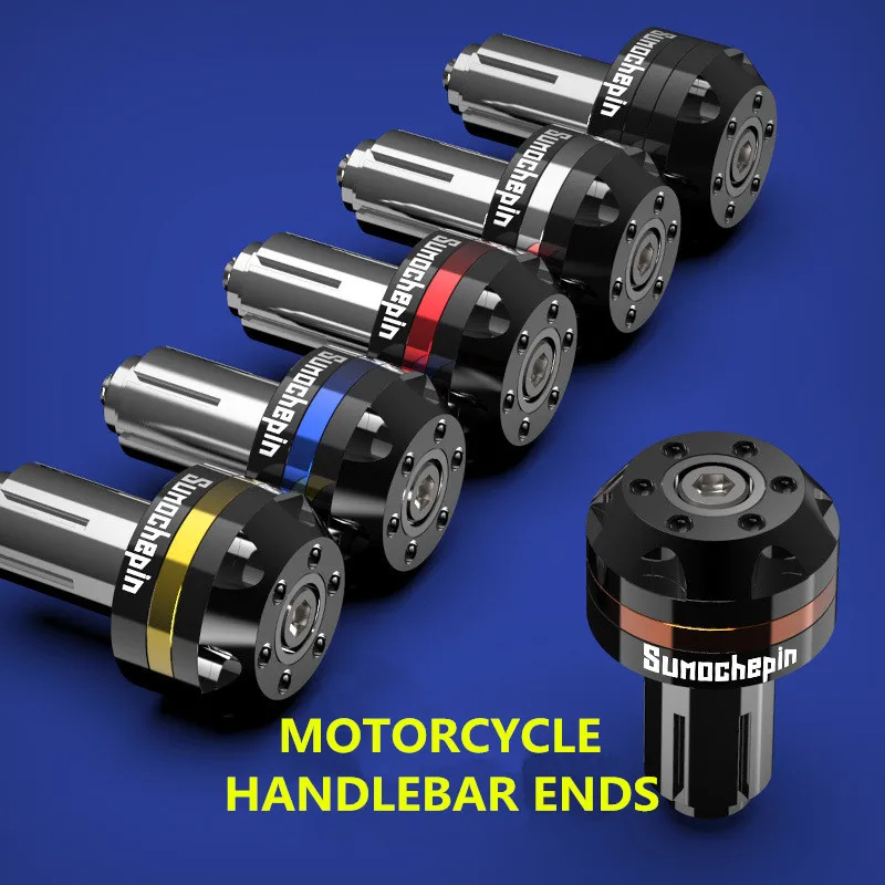 

New Motorcycle Parts CNC Aluminum Alloy Handlebar Ends Fit 18mm Diameter Handle Grips 5 Color Decorate Handle Grips Ends